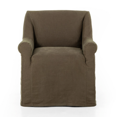 Bridges Slipcover Dining Armchair - Brussels Coffee