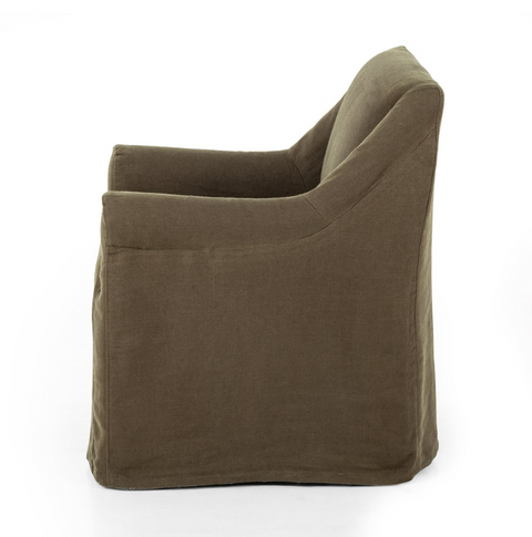 Bridges Slipcover Dining Armchair - Brussels Coffee