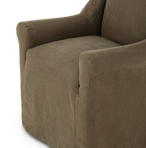 Bridges Slipcover Dining Armchair - Brussels Coffee