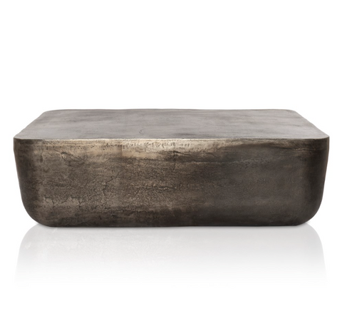 Basil Square Outdoor Coffee Table 48" -Raw Ant Nickel