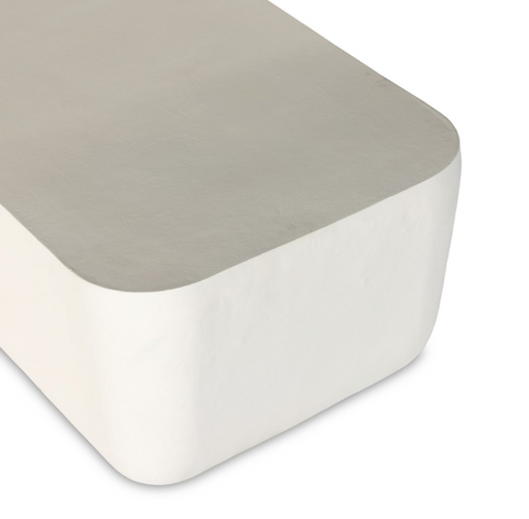 Basil Outdoor Rectangular Coffee Table - Matte White