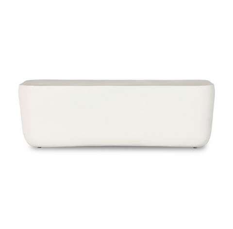 Basil Outdoor Rectangular Coffee Table - Matte White