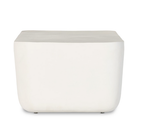 Basil Outdoor Rectangular Coffee Table - Matte White