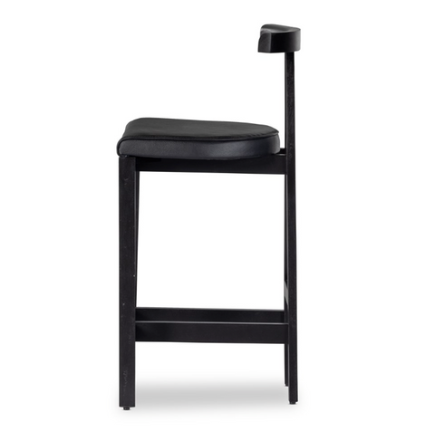 Tex Counter Stool - Black Leather