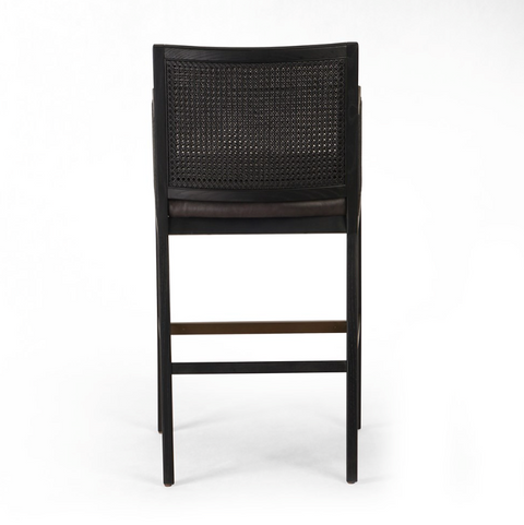 Antonia Cane Bar Stool - Brushed Ebony/Savile Charcoal