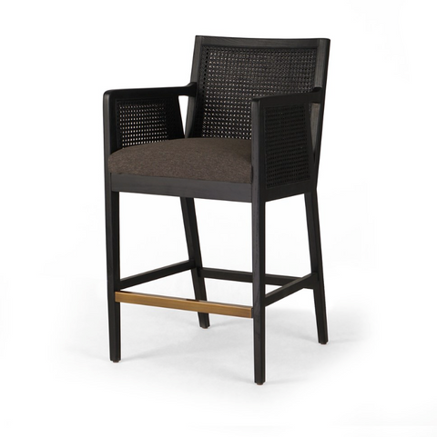 Antonia Cane Counter Stool - Brushed Ebony/Sonoma Black