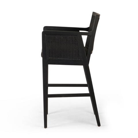 Antonia Cane Counter Stool - Brushed Ebony/Sonoma Black