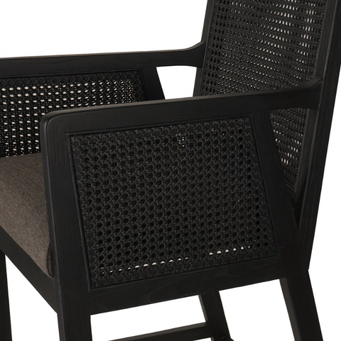 Antonia Cane Counter Stool - Brushed Ebony/Sonoma Black