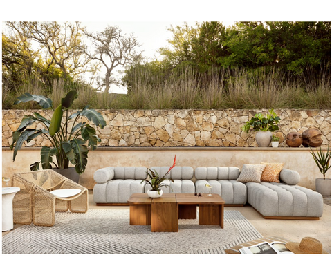 Roma Outdoor Ottoman - Faye Ash