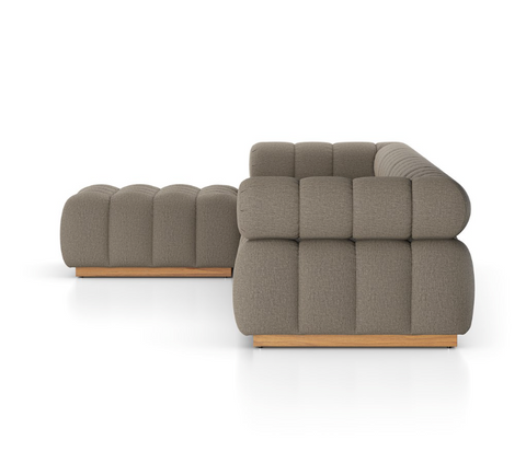 Roma Outdoor 4pc Sectional W/ Ottoman - Alessi Fawn