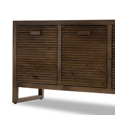 Lorne Media Console- Dusty Reeded Brown