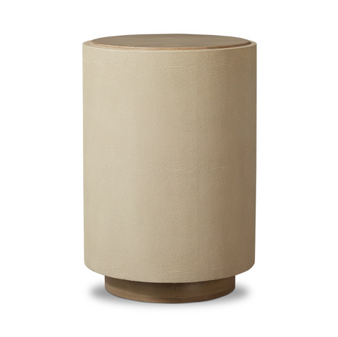 Crosby Side Table - Light Cream Shagreen