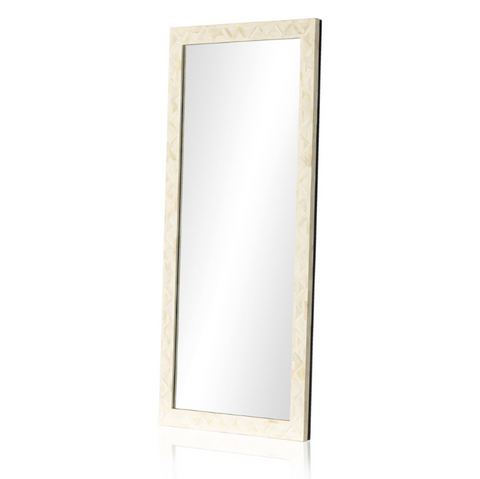 Loredo Floor Mirror - White Bone