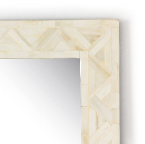 Loredo Floor Mirror - White Bone