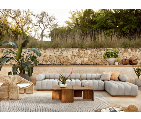 Roma Outdoor Armless Piece - Natural Teak