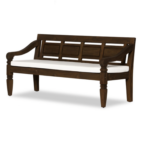 Foles Outdoor Bench w/ Cushion - Heritage Brown