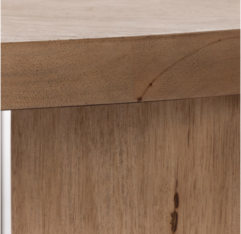 Mesa Large Round Coffee Table-Light Brushed Parawood