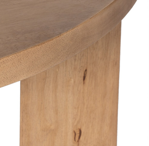 Mesa Large Round Coffee Table-Light Brushed Parawood