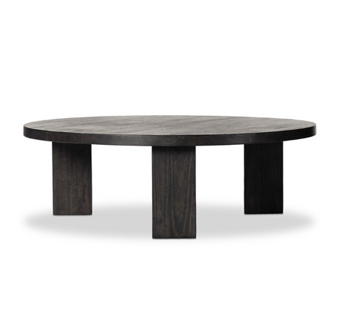 Mesa Large Round Coffee Table-Ebony Parawood