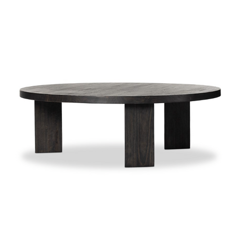 Mesa Large Round Coffee Table-Ebony Parawood