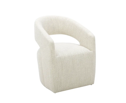 Barrow Rolling Dining Chair - White Mist
