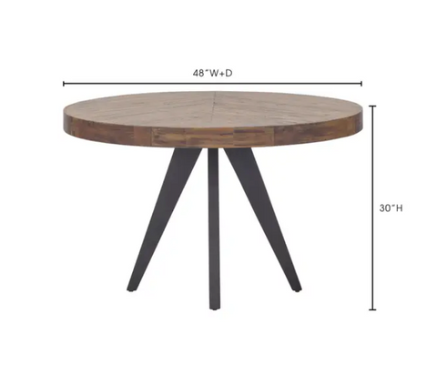 Parq Round Dining Table 48"- Cappuccino