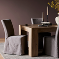 Vista Slipcovered Dining Chair-Heather Twill Carbon