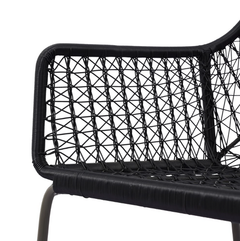 Bandera Outdoor Woven Dining Chair - Smoke Black