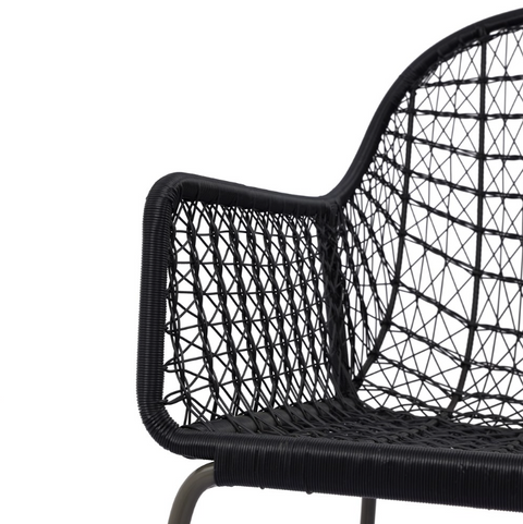 Bandera Outdoor Woven Dining Chair - Smoke Black