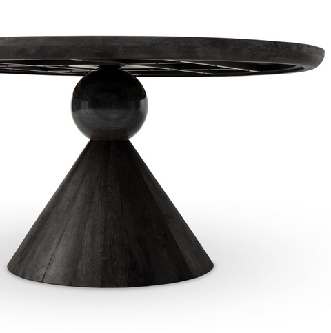 Bibianna Dining Table - Worn Black Marble