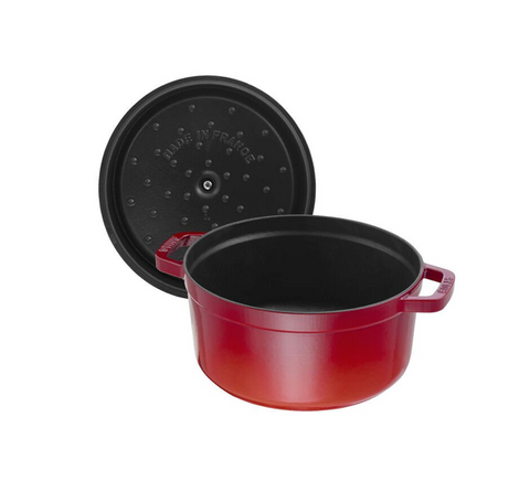 Cast Iron - 5.5-qt Round Cocotte - Cherry