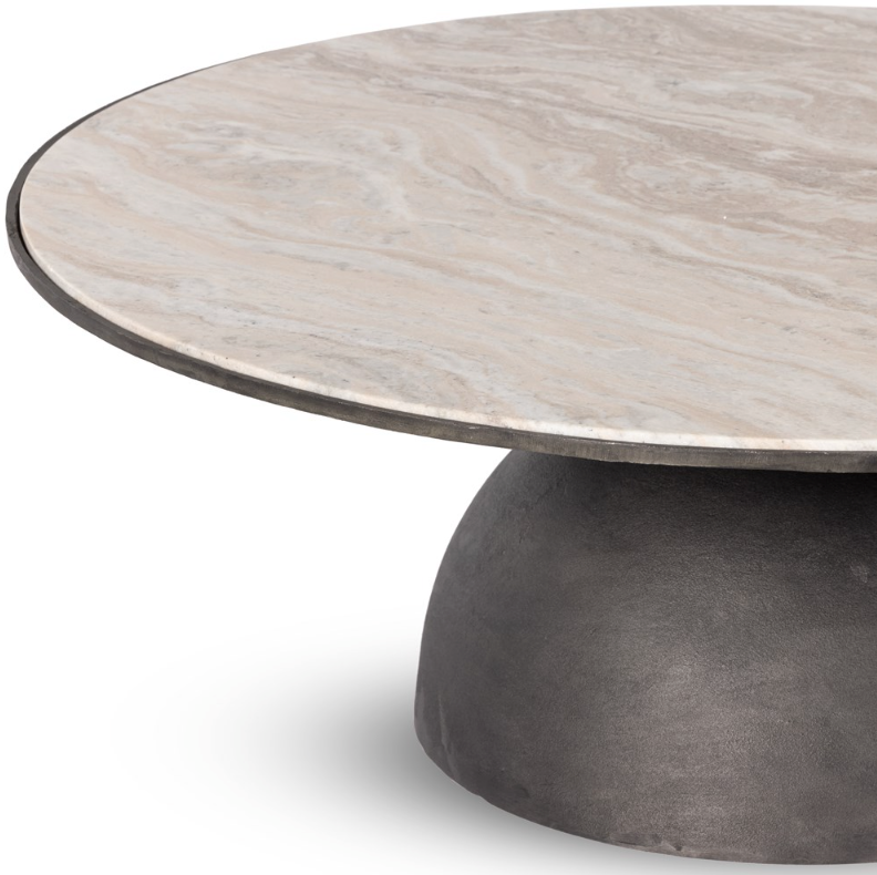 Corbett Coffee Table - Large - Cream Taupe Marble – LIVING.KY