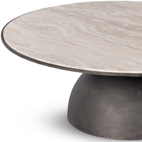 Corbett Coffee Table - Large - Cream Taupe Marble
