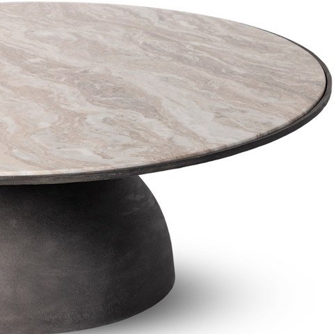 Corbett Coffee Table - Large - Cream Taupe Marble