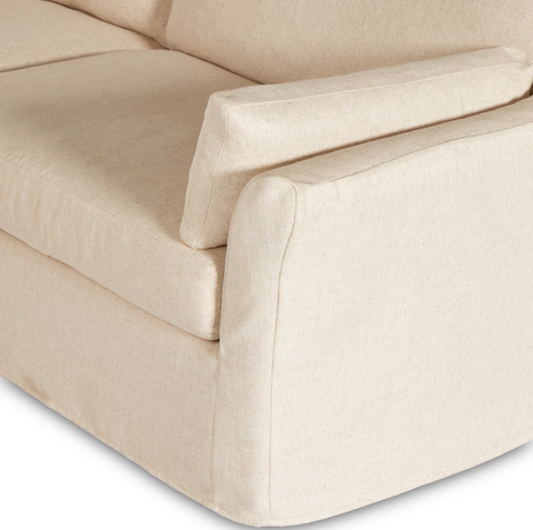 Delray 8Pc Slipcover Sectional Sofa w/ Ottoman- Evere Oatmeal