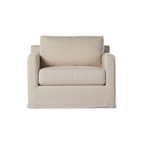 Hampton Slipcover Swivel Chair - Evere Creme