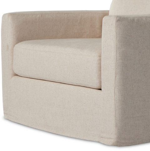 Hampton Slipcover Swivel Chair - Evere Creme