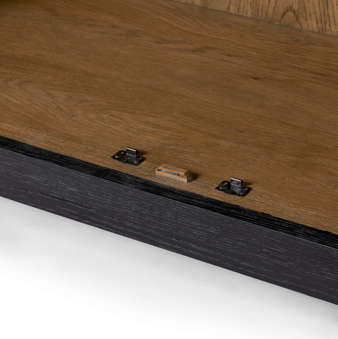 Millie Panel and Glass  Door Cabinet - Drifted Matte Black