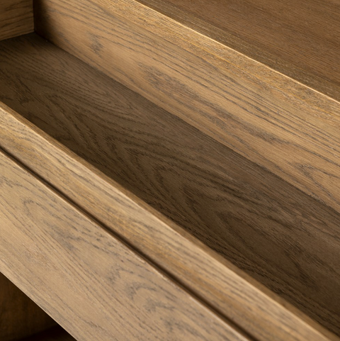 Millie Panel and Glass  Door Cabinet - Drifted Matte Black