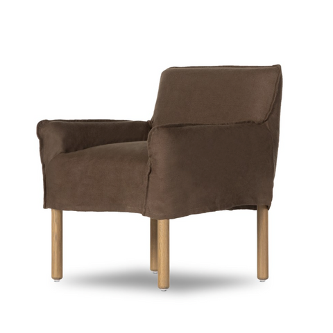 Addington Slipcover Dining Arm Chair - Brussels Coffee