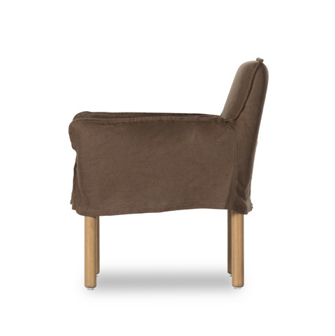 Addington Slipcover Dining Arm Chair - Brussels Coffee