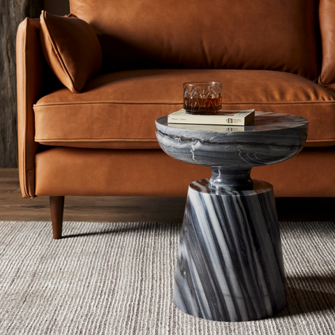 Rowe End Table - Ebony Marble