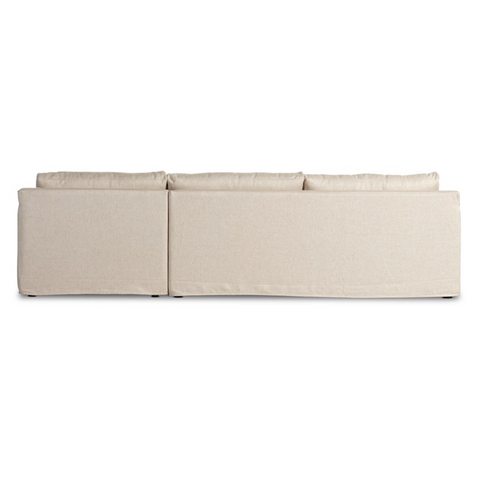 Hampton 2Pc RAF Slipcover Sectional Sofa - Evere Oatmeal