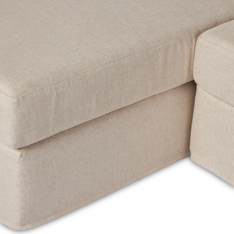 Hampton 2Pc LAF Slipcover Sectional Sofa - Evere Oatmeal