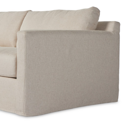 Hampton 2Pc LAF Slipcover Sectional Sofa - Evere Oatmeal