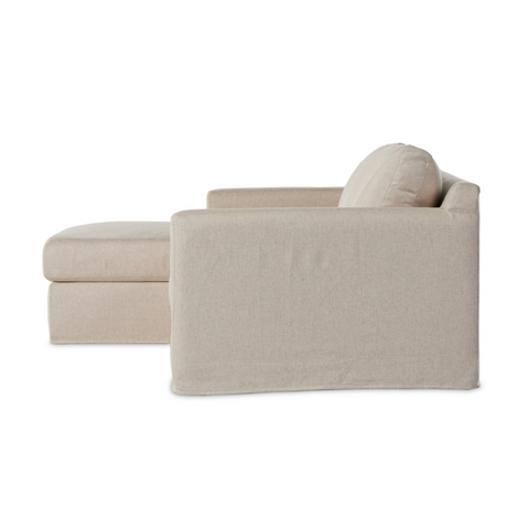 Hampton 2Pc LAF Slipcover Sectional Sofa - Evere Oatmeal