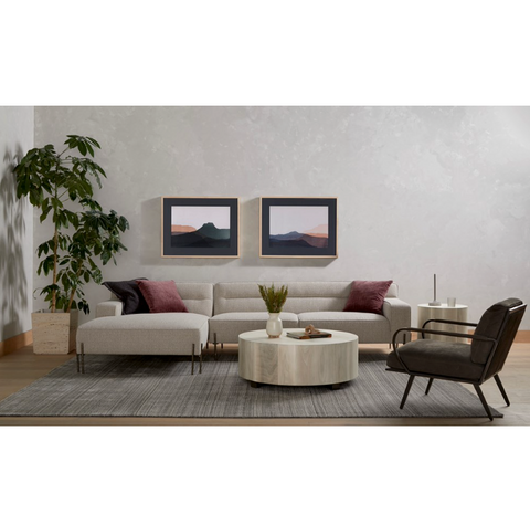 Hudson Round Coffee Table - Ashen Walnut