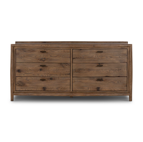 Glenview 6 Drawer Dresser - Weathered Oak