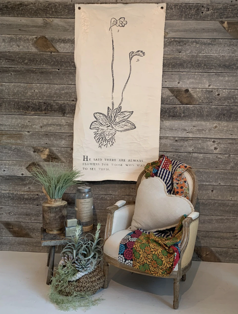 He Said There Are Always Flowers - Botanical Wall Tarp