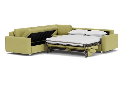 Reva 3Pc Sectional Sleeper Sofa with Storage Loveseat - Fabric